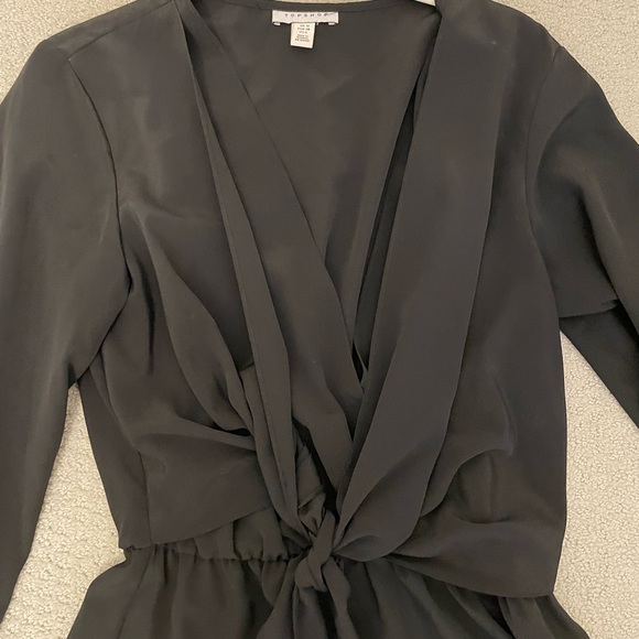 Topshop | Black Long Sleeve Low Neck Dress (S) - Picture 4 of 4